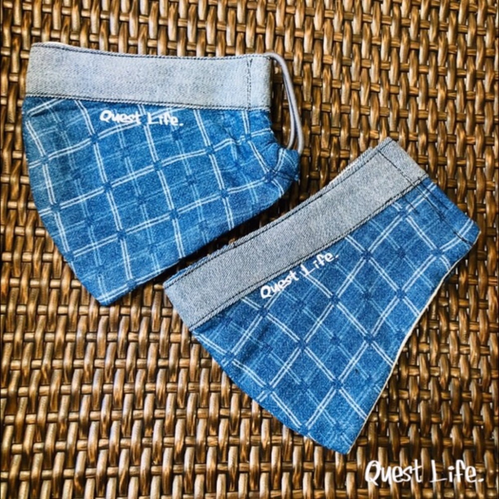 Denim protective face mask